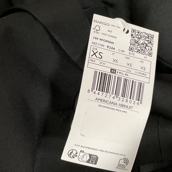 Mango Nuit Wool Tuxedo Blazer NWT - Picture 10 of 10